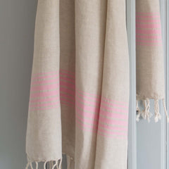 linen hamam towel hammam doek hamamdoek roze sorbet linnen reishanddoek  Edit alt text 170x100 cm