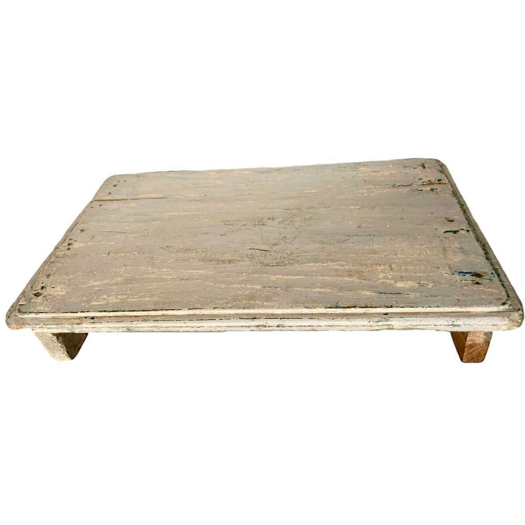 Indian Pata Table Coloured Wood White
