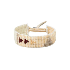 Pembetatu warrior bracelet narrow off white burgundy gold Sidai designs