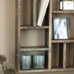 Rustiek houten wandplank met vakjes Online