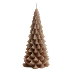 Large Christmas Tree Sculpture Candle Brown