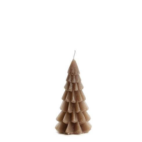 small brown Christmas tree candle rustik lys