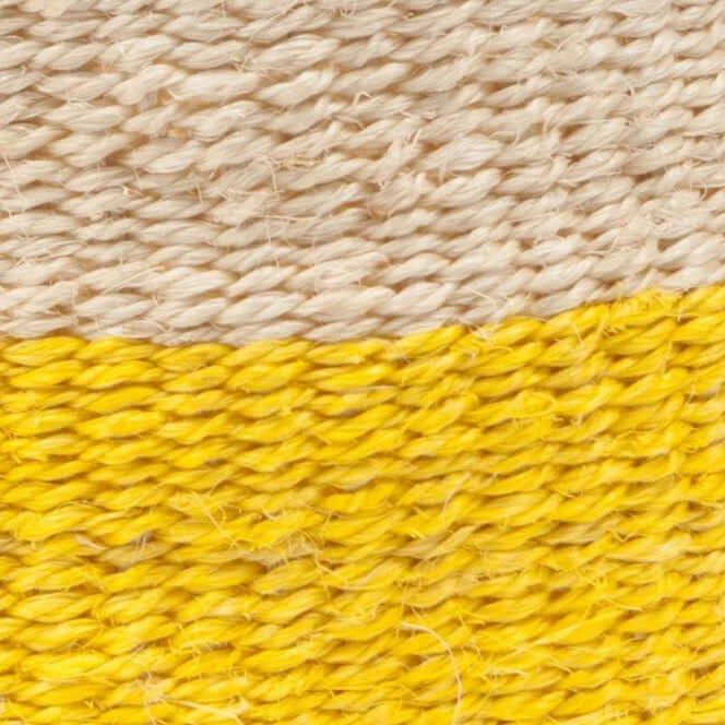 The Basket Room Alizeti colourblock woven basket yellow white mand geel wit fairtrade sisal