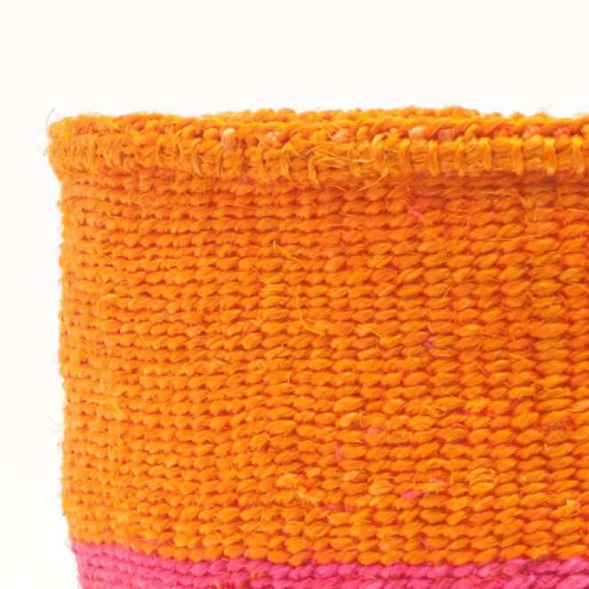 Orange & Neon Pink Sisal Basket