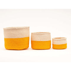 The basket Room colourblock orange Rukia woven baskets handgeweven manden sisal oranje