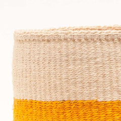 The basket Room colourblock orange Rukia woven baskets handgeweven manden sisal oranje