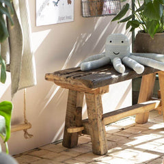 Recycled wood unique bench recycled wood rustic rustiek houten bankje zwaar hardhout