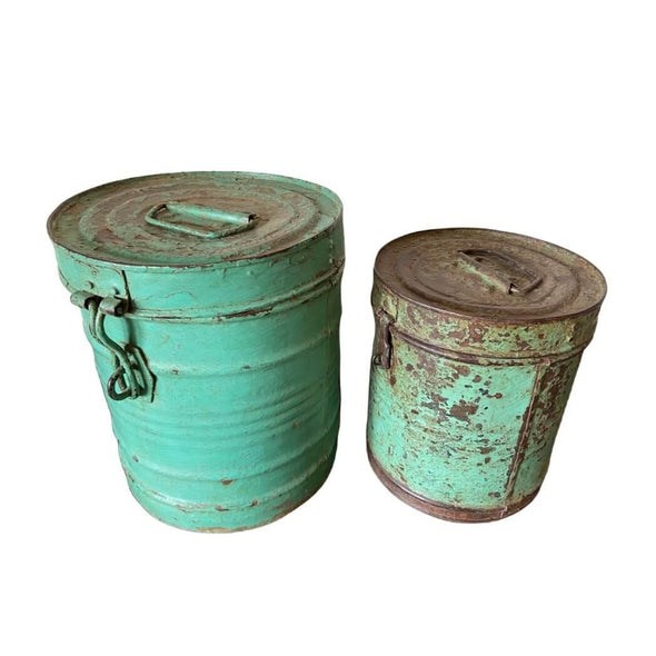 Indian Bin Container with Lid Duurzaam Eco vintage