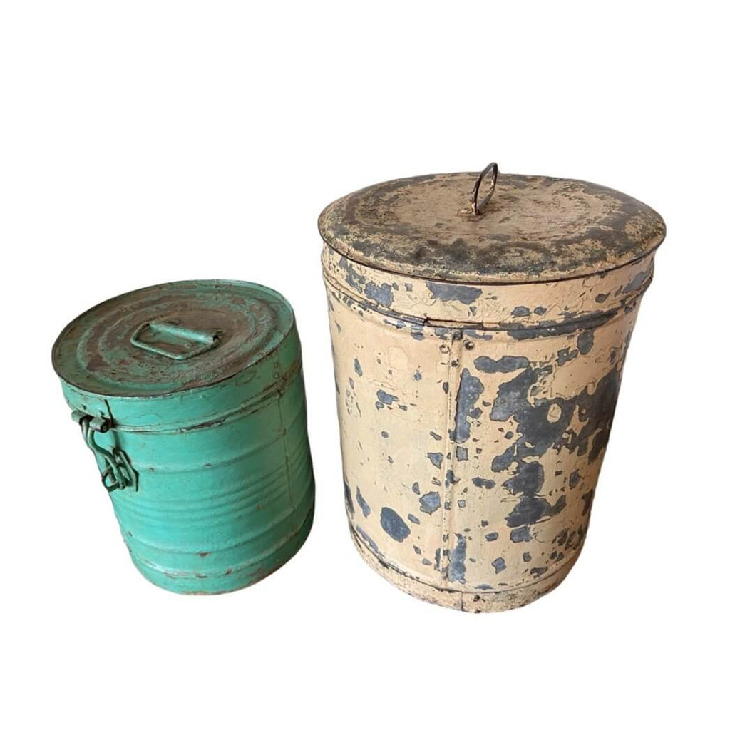 Barrel Container small and medium prullenbak vintage