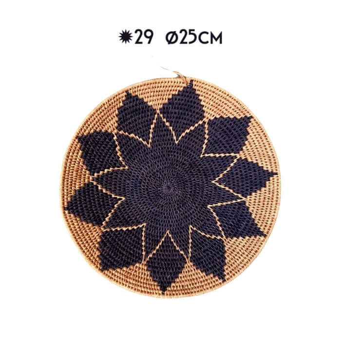 Muurdecoratie manden rond 25cm plat wand decor interieur trend 2022