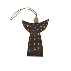 Angel ornament Christmas hanger black gold dots online