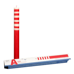 rood wit gestreepte kaars meerkleurig handgemaakt fairtrade colourful candle red white stripes