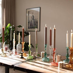 Portuguese Antique Glass Candlesticks Handmade Fairtrade Buy Online