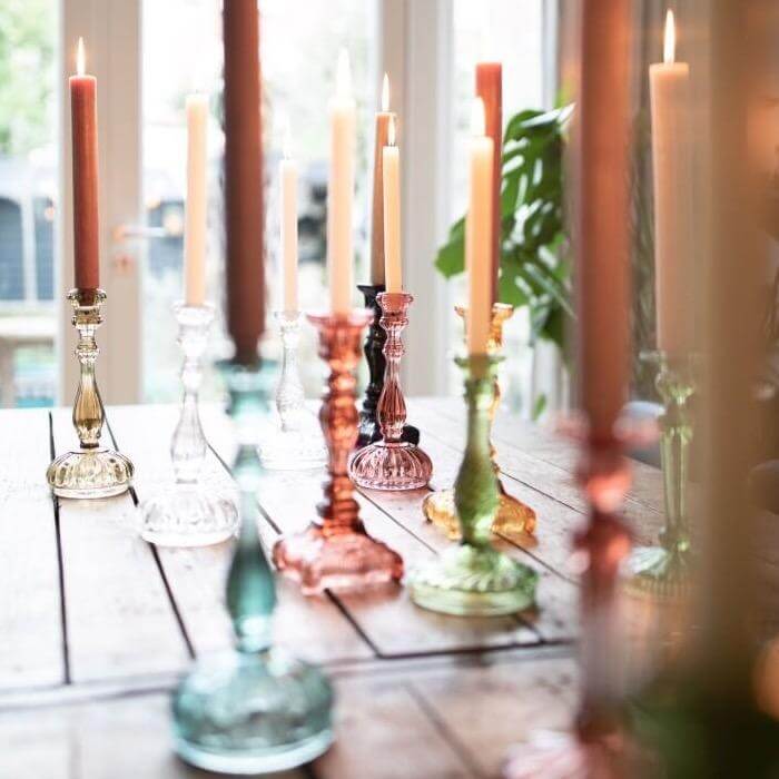 Van Verre Antique Candlestick Glass Portugal