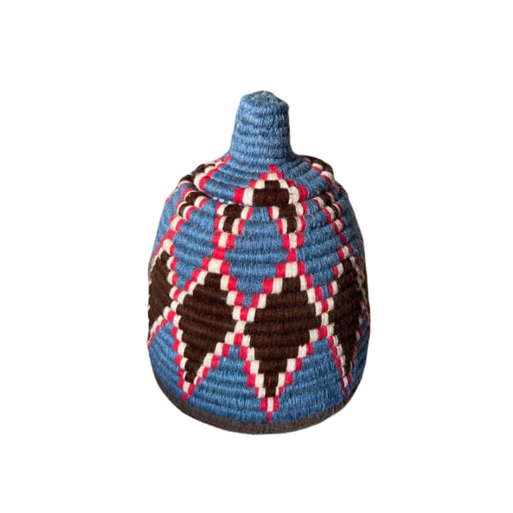 blauwe berbermand berber mand basket small blue Morocco