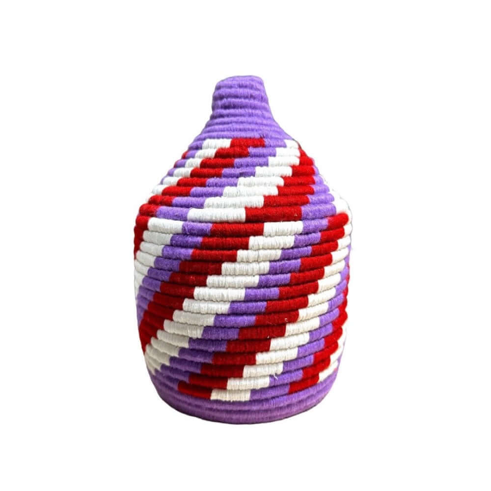 Berber basket mand Marokko colourful kleurrijk small Souk in the City paars rood wit purple