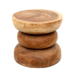 Corfu kruk wooden stool spiral fairtrade eco sustainable Bazar Bizar