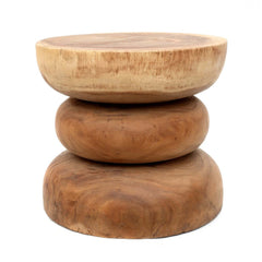 Corfu kruk wooden stool spiral fairtrade eco sustainable Bazar Bizar
