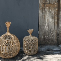 the Dumpling ceiling floor lamp boho style vloerlamp plafondlamp rattan rotan Bali bohemian Bazar Bizar eco fair