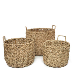 Hoi An basket seagrass Bazar Bizar natural m zeegras mand opbergmand naturel stapelbaar