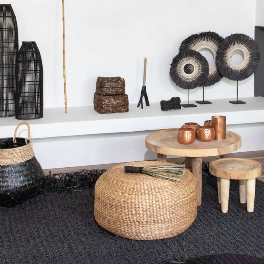 Water shop hyacinth pouf