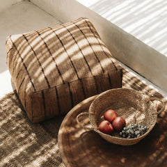 Bazar Bizar raffia mand naturel l large basket tray fairtrade eco natural boho style interieur