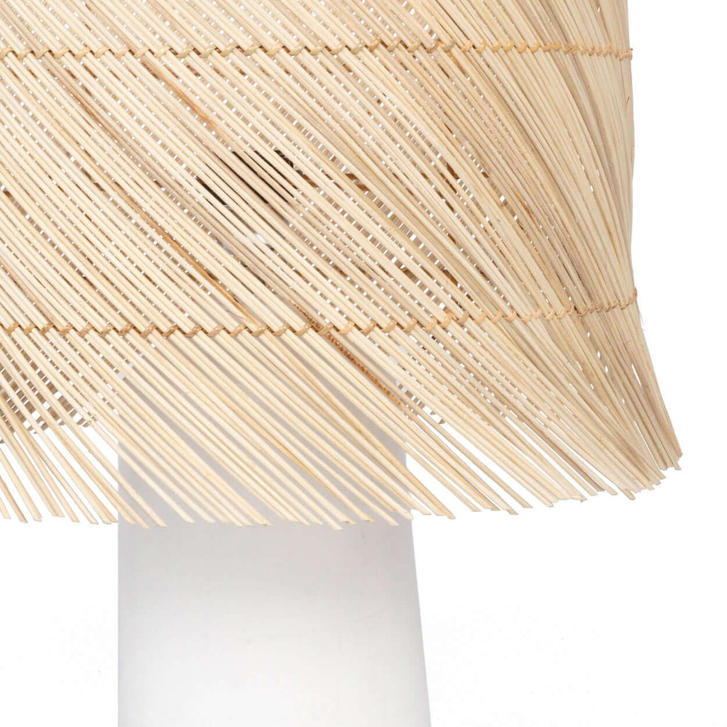 Rattan Table Lamp - White Natural