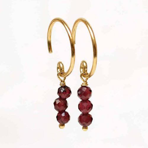 Mujajuma vergulde oorbellen kraaltjes 3mm earrings stick beads gem