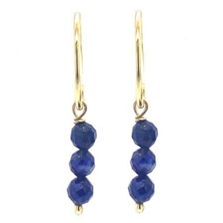 Mujajuma vergulde oorbellen kraaltjes 3mm earrings stick beads gem