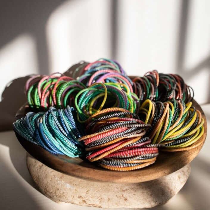 Flip flop bracelets Van Verre Fairtrade sustianbale waterproof bracelet colourful recycled