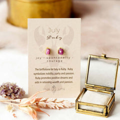 birthstone earrings July ruby cancer geboortesteen oorbellen juli kreeft robijn