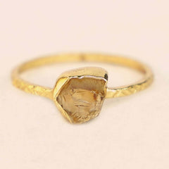 geboortesteen november ring citrine birthstone rings jewellery gold plated gems Muja Juma online