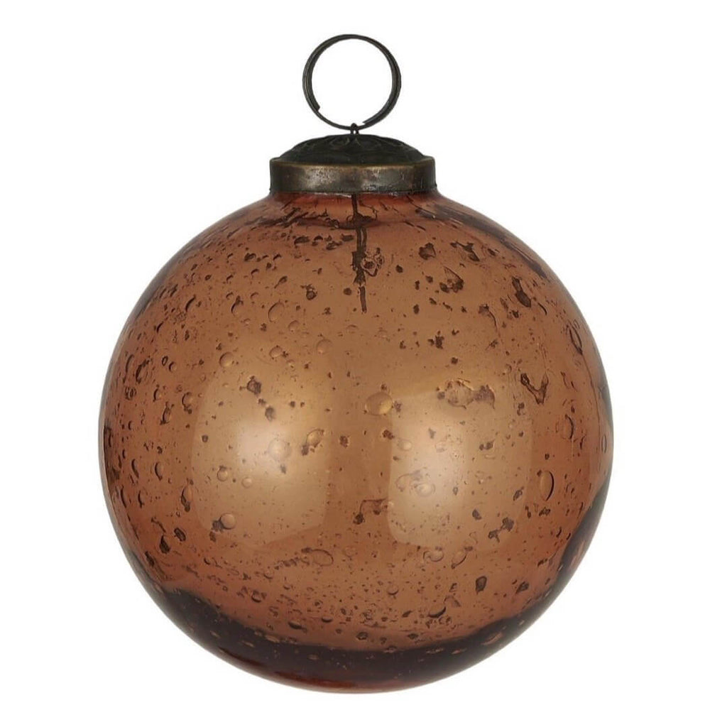 Brown pebbled glass Christmas ornament bauble Ib Laursen