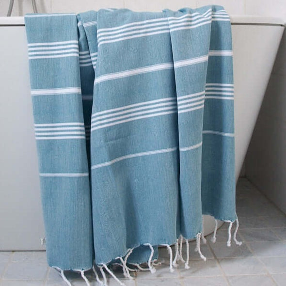 Ottomania hamamdoek petrol XL 220x160 cm tweepersoons handdoek dun licht reis vakantie cadeau zwembad