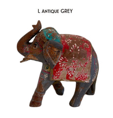 lucky elephant wood grey coloured hand-painted elephant statues wooden large antique elephants 