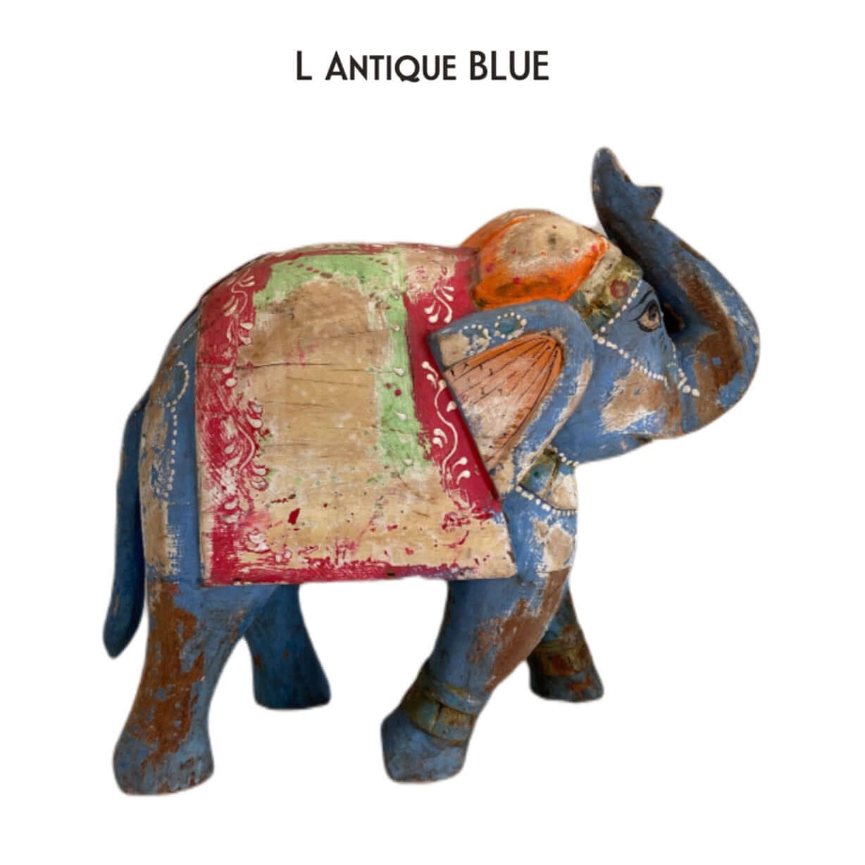 unique authentique éléphant statue éléphant en bois bleu coloré décor peint à la main figurines d'éléphants