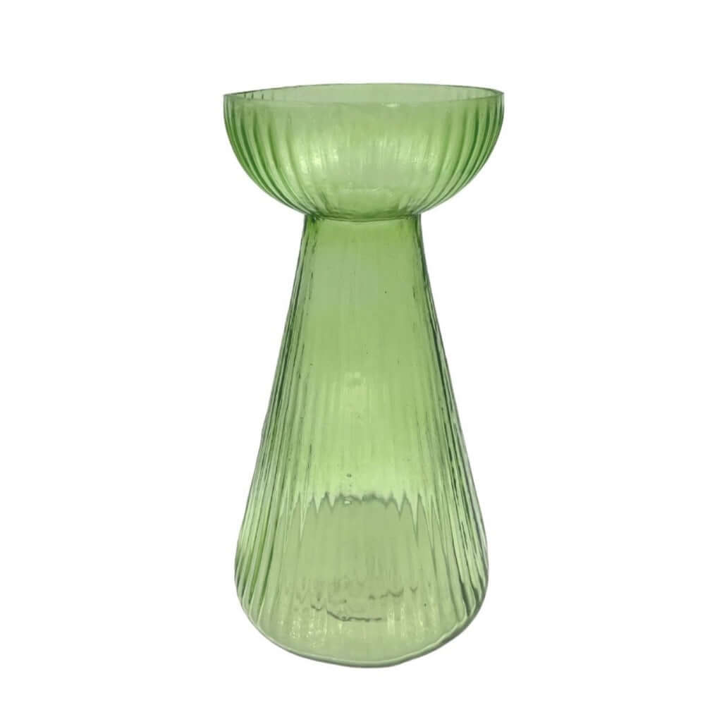 hyacint vaas groot mondgeblazen glas groen hyacinth vase bulb green