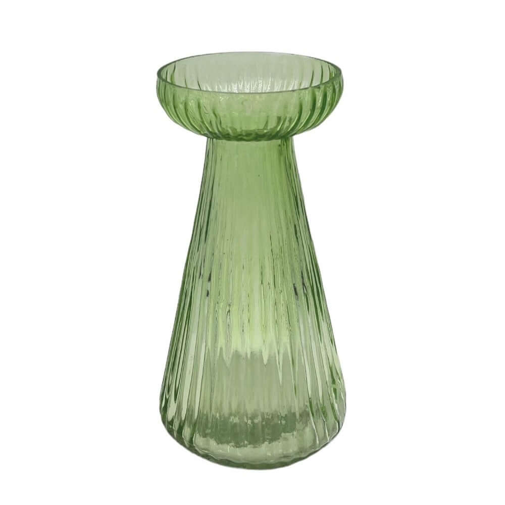hyacint vaas groot mondgeblazen glas groen klein hyacinth vase bulb green