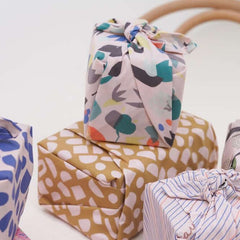 La La Fete sustainable gift wrap cotton cloth duurzaam inpakken doek katoen gerecycled kleurrijk