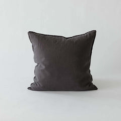 Linen cushion cover carbon black 50x50 cm Tell Me More linnen kussenhoes zwart