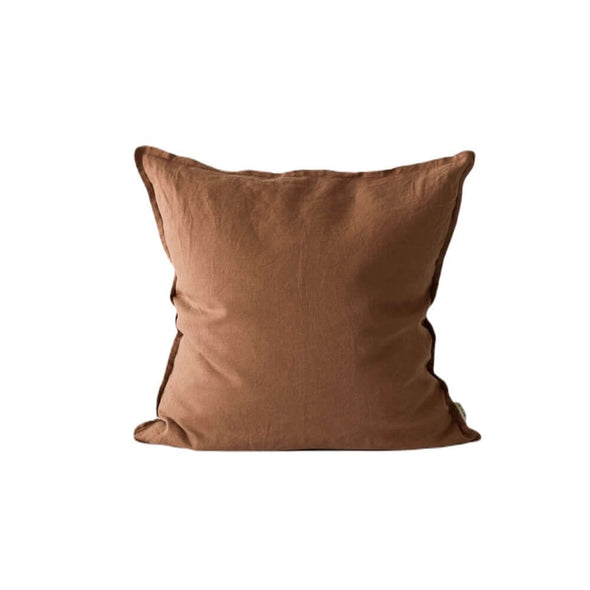 Linen cushion cover amber brown 50x50 cm Tell Me More linnen kussenhoes bruin