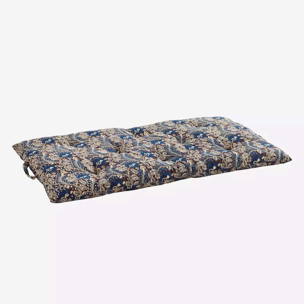 Madam Stoltz matraskussen mattress outdoor 80x100 cm blauw bruin wit