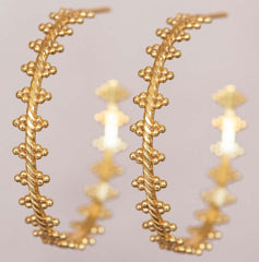 Mujajuma earring aino hoop triple dots gold plated