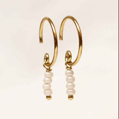 gold plated earring stick beads 2mm pearl gems 