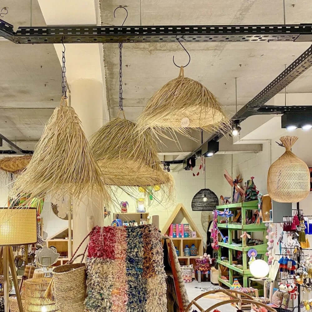 Souk in the City palm lamp fringes hair lampenkap boho style haar Marokko