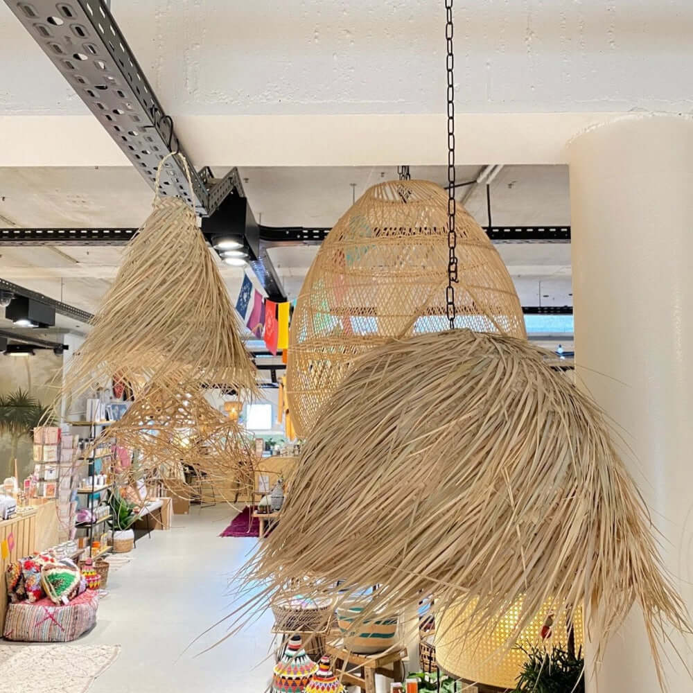 Souk in the City palm lamp fringes hair lampenkap boho style haar Marokko