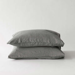 pillowcase linen 2p 50x70cm dark grey kussensloop bed linnen grijs Tell Me More