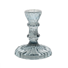 By Room recycled glass candlestick small dusty blue