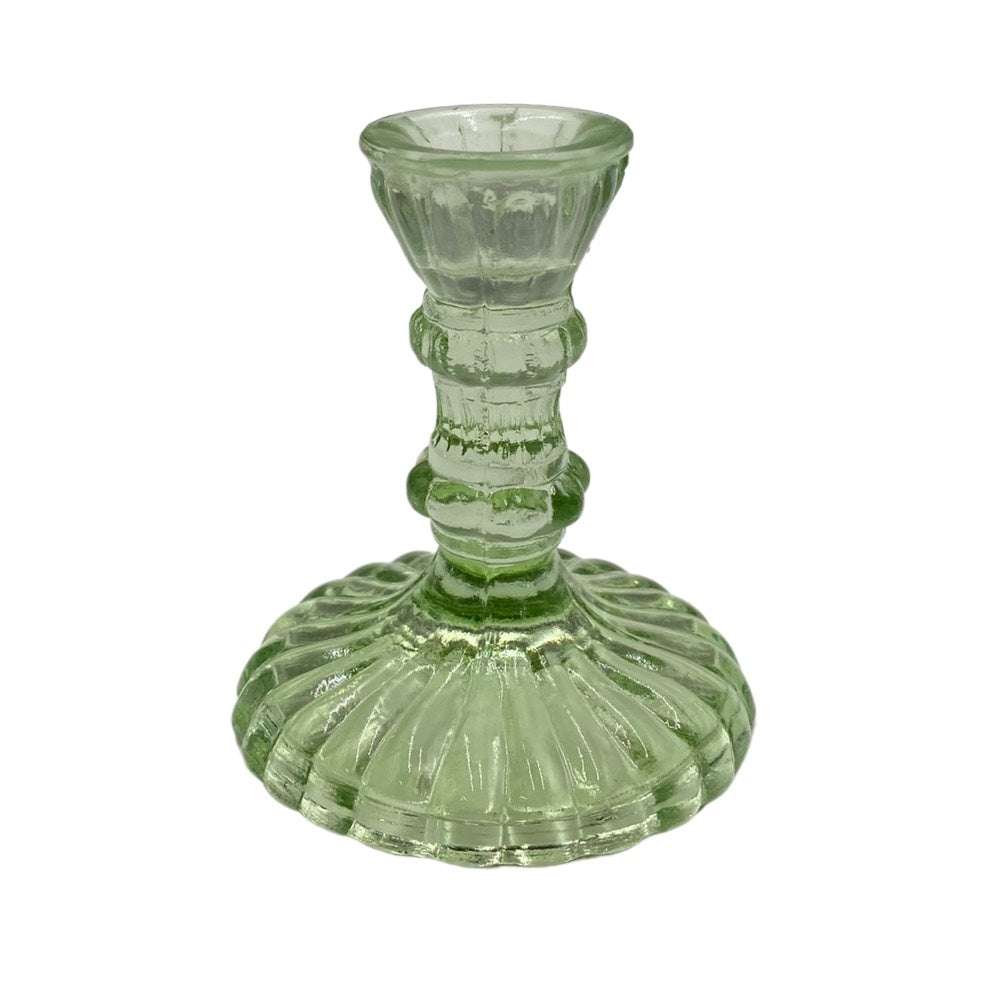 By Room recycled glass candlestick small dusty green