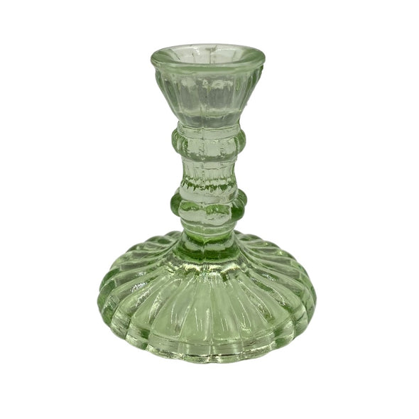 By Room recycled glass candlestick small dusty green